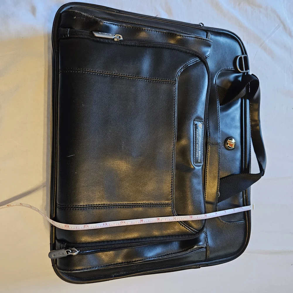 Targus Executive Leather Laptop Bag Briefcase Black Work Business 16”